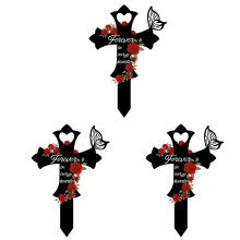 Cemetery Solar Wreath Light Set for Mother and Father (3
