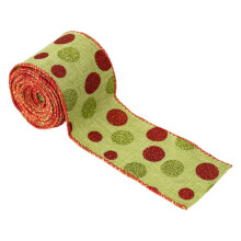 Christmas Polka Dot Ribbon 1802.5Inch Tie Bow Ornament Ribbon Christmas Wired Gift Wrapping Ribbons for DIY Craft Wreath Bows Christmas Tree