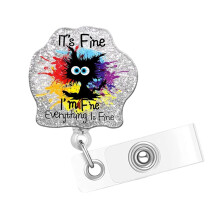 Funny Cartoon Badge Reel With Clip Closure, Cute Design For Doctors Teachers Students And Workplace Use