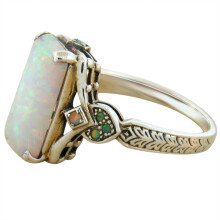 Clearance Sale- Luxury Square White Opal Antique Silver Ring Jewelry Engaged Ring For Women