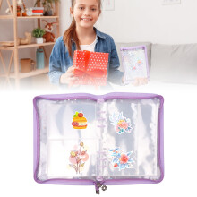 Transparent Sticker Storage Organizer Binder with 90 Pockets & Zipper – Reusable Sticker Collecting Book, Compatible with All Standard Stickers