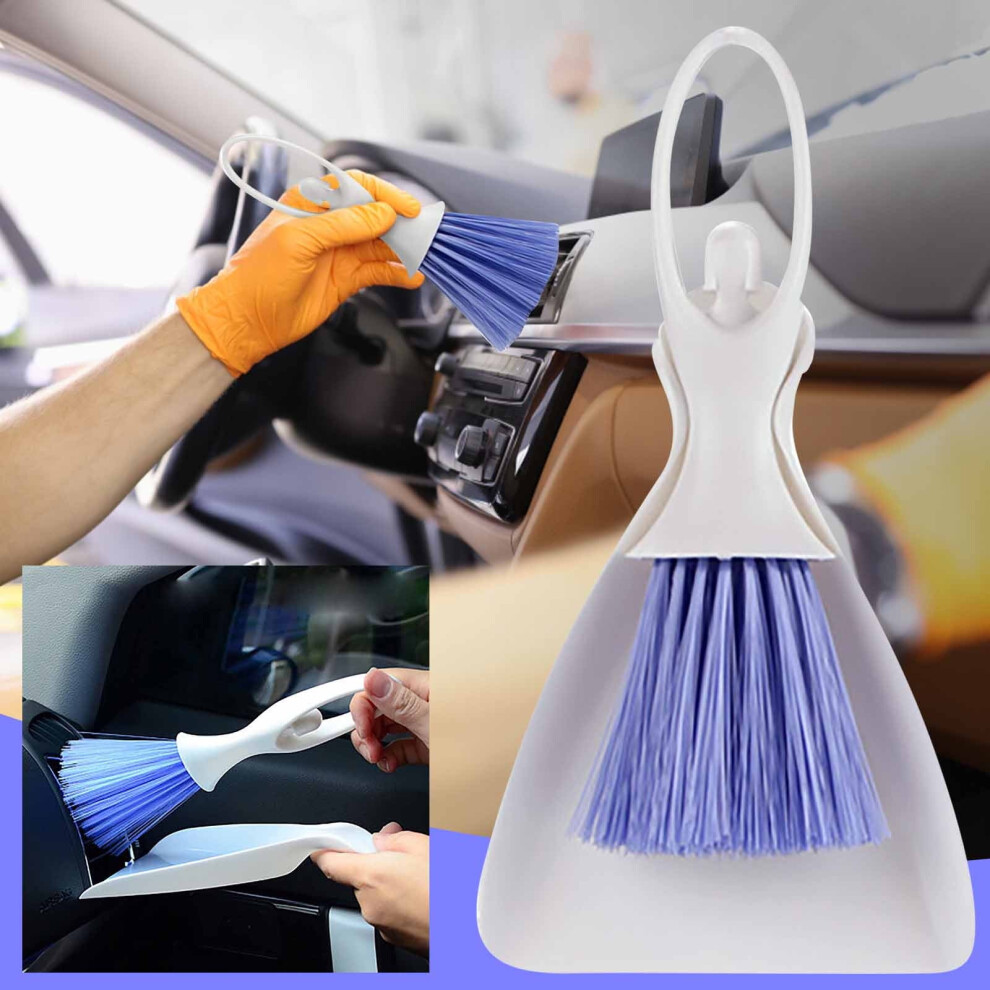 High-Density Pet Bristle Car Interior Brush With Removable Bucket Â For Vents, Dash, Leather Seats; Compatible With Auto, Motorcycle, Household 9558830251341