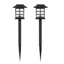 Outdoor Solar Glass LED Lights, Stainless Steel Waterproof (2-Pack), Compatible with Garden, Lawn, Pathway & Patio