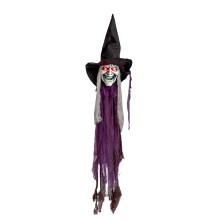 Halloween Witch Animatronic with Light-Up Eyes and Sounds