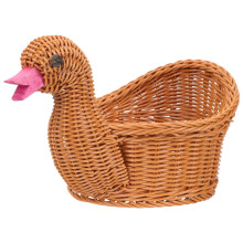 Round Wicker Tray Wearable Imitation Rattan Basket
