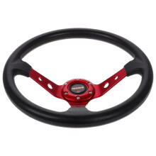 Racing Steering Wheel 14 Inch 350mm Dish Deep PU Red