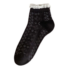 Women Lace Flower Hollow Mesh Boat Socks 5 Pairs