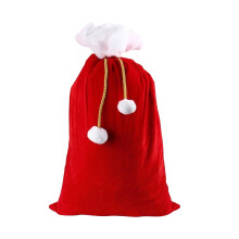 Christmas Velvet Santa Bags 39"x28", Red Gift Sacks with Drawstring, Compatible with Xmas Presents & Party Supplies