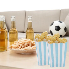 Popcorn Boxes, Striped Party Supplies, Durable Food Packaging Cartons, Birthday Celebrations and Movie Nights, Event Planners and Hosts