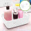 Stackable Plastic Storage Basket with Handles, Ventilated Organizer Bin Compatible with Home, Office, Kitchen, Bathroom, Closet, Laundry, Fridge, 1