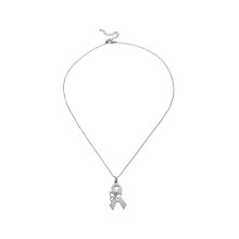 Accessoires zur Sensibilisierung für Brustkrebs: Anhänger mit Schmetterlingsband zum Weltfrauentag, elegante Halskette