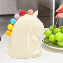 Juego de tenedores para fruta con temática de dinosaurios: 6 tenedores de acero inoxidable con recipiente de almacenamiento, aptos para fiestas y