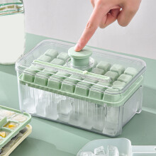 Silicone Ice Cube Tray with Lid & Bin, Stackable Square Mold, 28pc, BPA-Free, Compatible with Home/Office Freezers