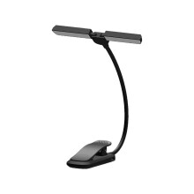 Desk Lamp Rechargeable LED Desk Lamp With Double Head Clip On Reading Light Adjustable Brightness Color Temperature Eye Caring For Home Office Study