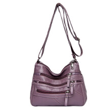 Vintage Crossbody-Schultertasche für Damen, weiche vegane Lederhandtasche mit mehreren Fächern