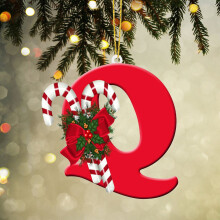 Christmas Ornaments Personalized Alphabet Decorations with Acrylic Letters for Home Tree Hanging Decor Indoor Outdoor Xmas Appeal 3.9in Red