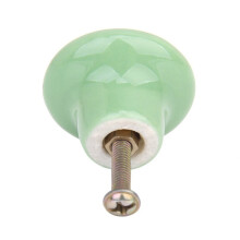 5 Pcs Round Door Knob Ceramic Pull Handle Bronze Cabinet Handles Solid Child Green