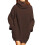 Women's Turtleneck Sweater-Oversized Sweater Loose Pullover Knit Dress(Brown) M 1