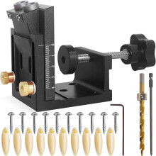 Woodworking Hole Puncher Adjustable Oblique Hole Locator with Metric and Imperial Calibration Aluminum Alloy Cabinet Plate Dowel Hole Jig System Set
