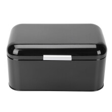 Black Metal Bread Organizer Storage Box for Kitchen and Home