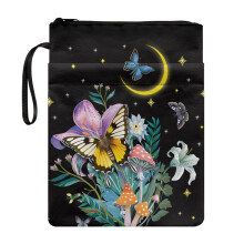 Book Cover Sleeve with Washable Polyester Fabric Book Sleeve Protector Pouch with Zipper for Paperbacks Notebook Book Book Cover Carrying Case