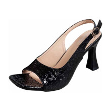 Black Women'S Heeled Sandals Open Toe Square Toe Ankle Strap Thin Heel Casual Comfortable Plus Size Dress Shoes With Box Size Eu 39 Weight 1.12 Lbs