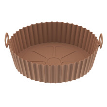 Silicone Fryer Liner Round Thick Brown