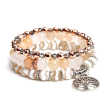 Beaded Bracelets for Women, Healing Stone Crystal Bracelets Tree of Life Bracelet Yoga Stretch Chakra Bracelet Set Jewelry Gifts