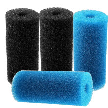 Foam Insert Foam Filter Pads Compatible with 5.9" x 2.6" Inch Aquarium Filtration Kit Blue & Black Replacement Pre-filter (Pack of 4)