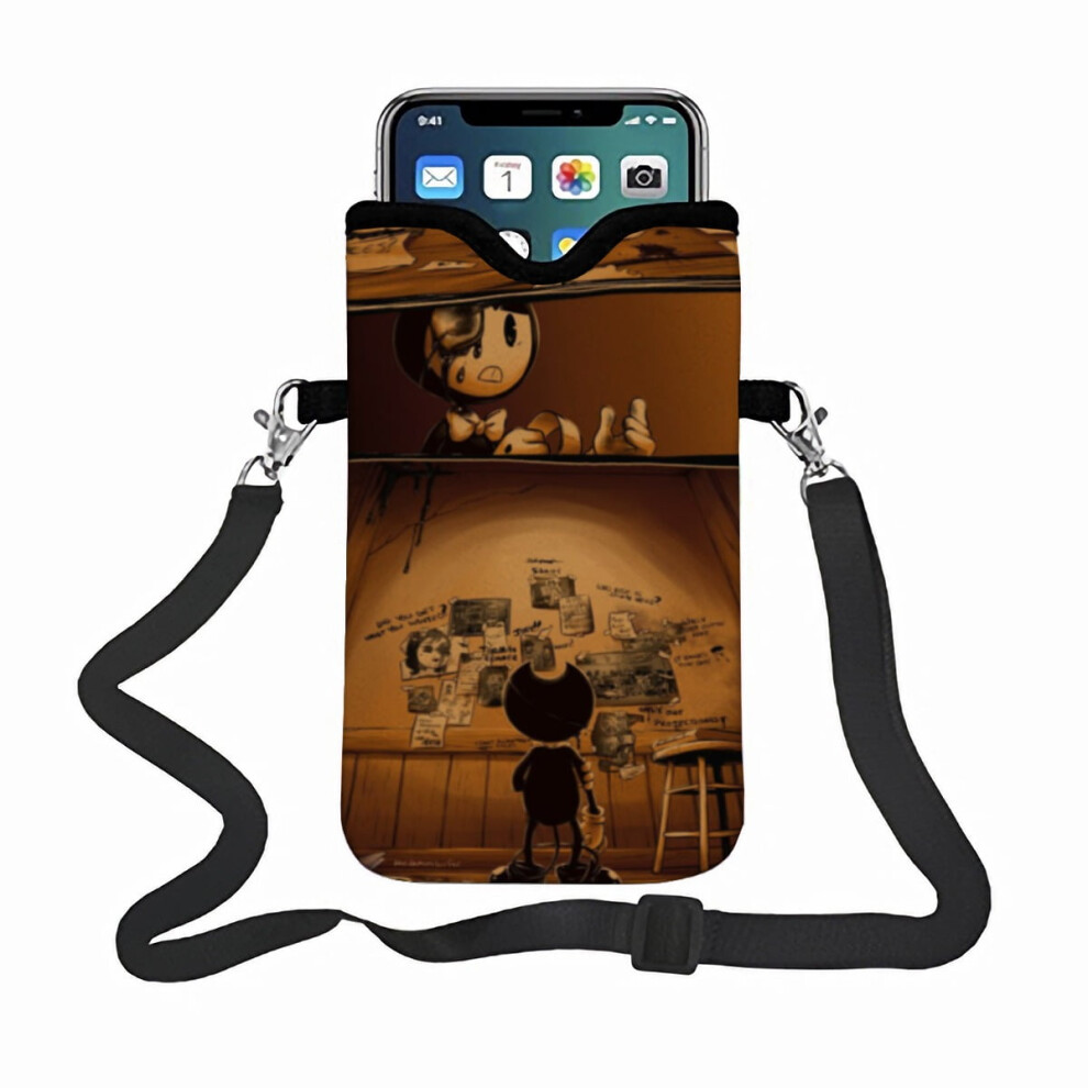 Bendy And The Ink Machine Phone Bag Phone Satchel, Equipped With An Adjustable Strap Small Bag Compatible With Most Smart Devices. 9122141105602