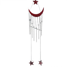 Handmade Moon & Star Wind Chime – Metal/Wood, Melodic Tones, Celestial Outdoor Decor for Patio/Yard, Gift for Mom/Grandma, Compatible with Outdoor