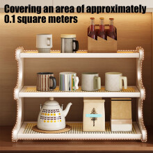 Desktop Shelf Organizer for Kitchen Bathroom Office Living Room, Wooden Mug Rack Countertop Coffee Cup Rack Mug