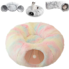 Soft Plush Cat Tunnel Bed & Donut Cave for Indoor Cats – NIR Vana Compatible