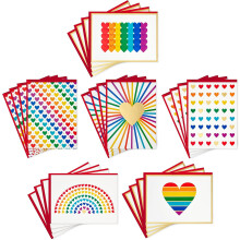Blank Cards with Rainbow Hearts, 24 Count with Envelopes