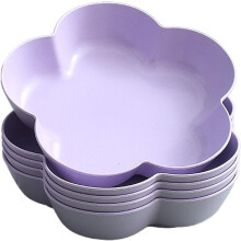 5-delige set van 600 ml dessertkommen van tarwestro, 18 cm, herbruikbare snack-/kruiden-/dippingkommen voor feestjes, barbecues en koken – Paars