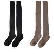 2 Pairs Of Wool Stockings Over The Knee Thickened Women's Winter Woolen Warm Women Stockings Autumn And Winter Woolen Coil High Stockings