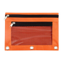 Clear PVC Pencil Pouch with Single Zipper, Large Capacity, 3-Hole Design – Compatible with Standard Binders