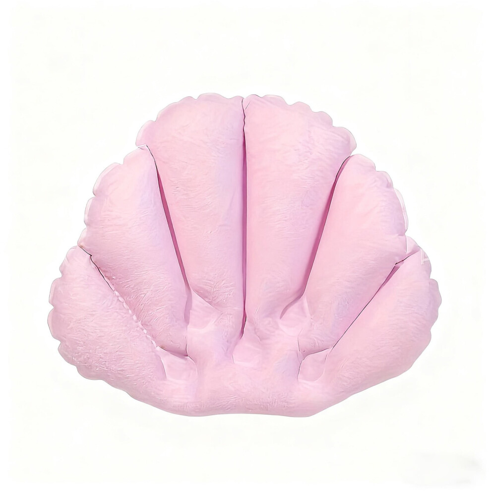 Inflatable Bath Pillow with Suction Cups Shell Shape 2pcs