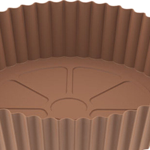 Easy Clean Fryer Liner Round Silicone Brown