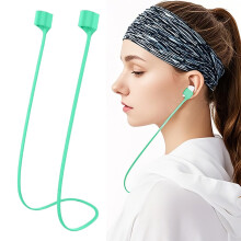 Anti-Lost Silicone Neck Cord for Headphones, Colorful Soft Sports Lanyard with Ear Hooks, 1 Pc, 21.6x0.2"