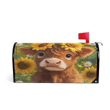 Magnetic Mailbox Cover Highland Cow Design 25.4x20.78 Inch