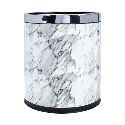 Trash Bin Office Plastic Marble Effect For Home Kitchen 1Pcs 9.8x8.9in