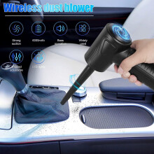 High-Power Cordless Air Duster – 6.3 x 3.9 x 2.6in, 91000RPM Rechargeable Blower with 5 Nozzles for Computer, Car & Home