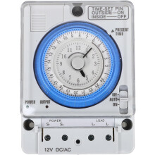 Mechanischer Timer 12V AC/DC, programmierbarer Zeitschalter für Haushalt/Küche – Energiesparend & mit Schutzschaltung, einfache Installation