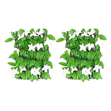 Faux Ivy Privacy Screen with Flowers 2 pcs