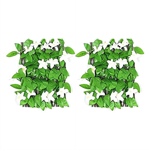 Faux Ivy Privacy Screen with Flowers 2 pcs