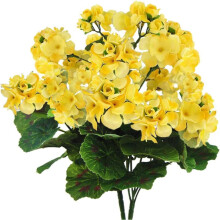 Alle 5 dollarin keltaiset keinotekoiset begonia-silkkikukat, muovinen pelargoni, koti- ja hääkoristeet – ei vettä, ei haalistu, yhteensopiva