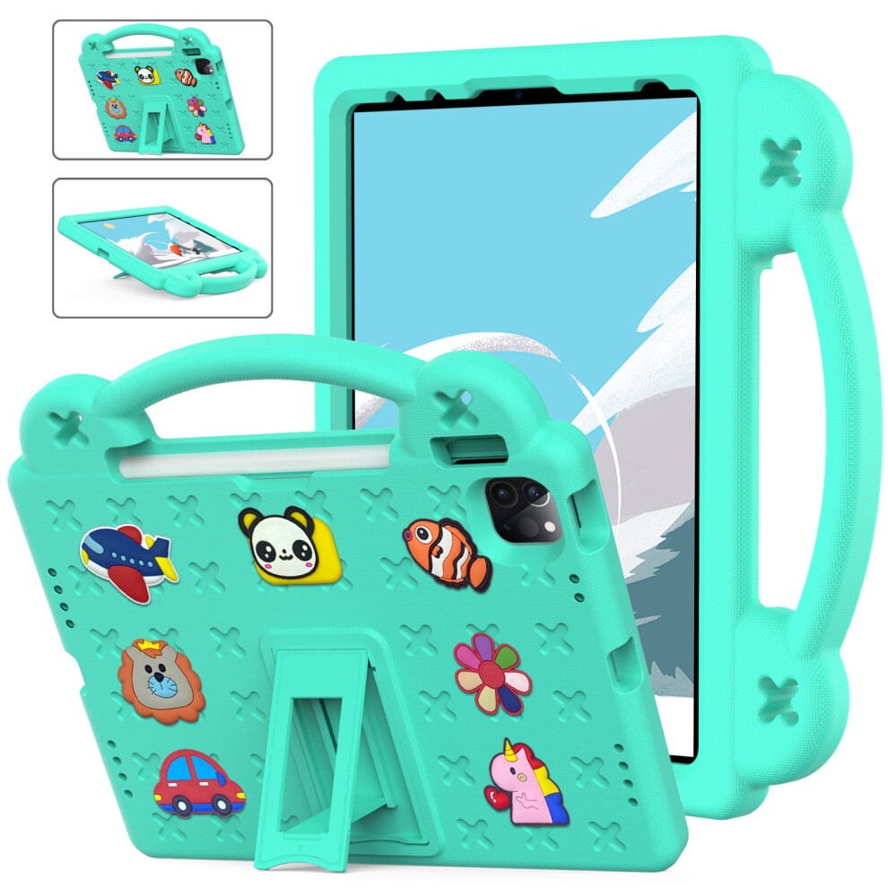 Shockproof Rugged Case For Ipad 10Th Gen (10.9", 2022) & Ipad 11Th Gen (11", A16, 2025), With Eva Handle & Kickstand Green 9097180879725