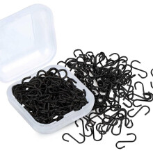 Triani100 pièces Petits crochets en S pour suspendre 0,55" Crochets métalliques en forme de S avec boîte de rangement Crochets décoratifs en S