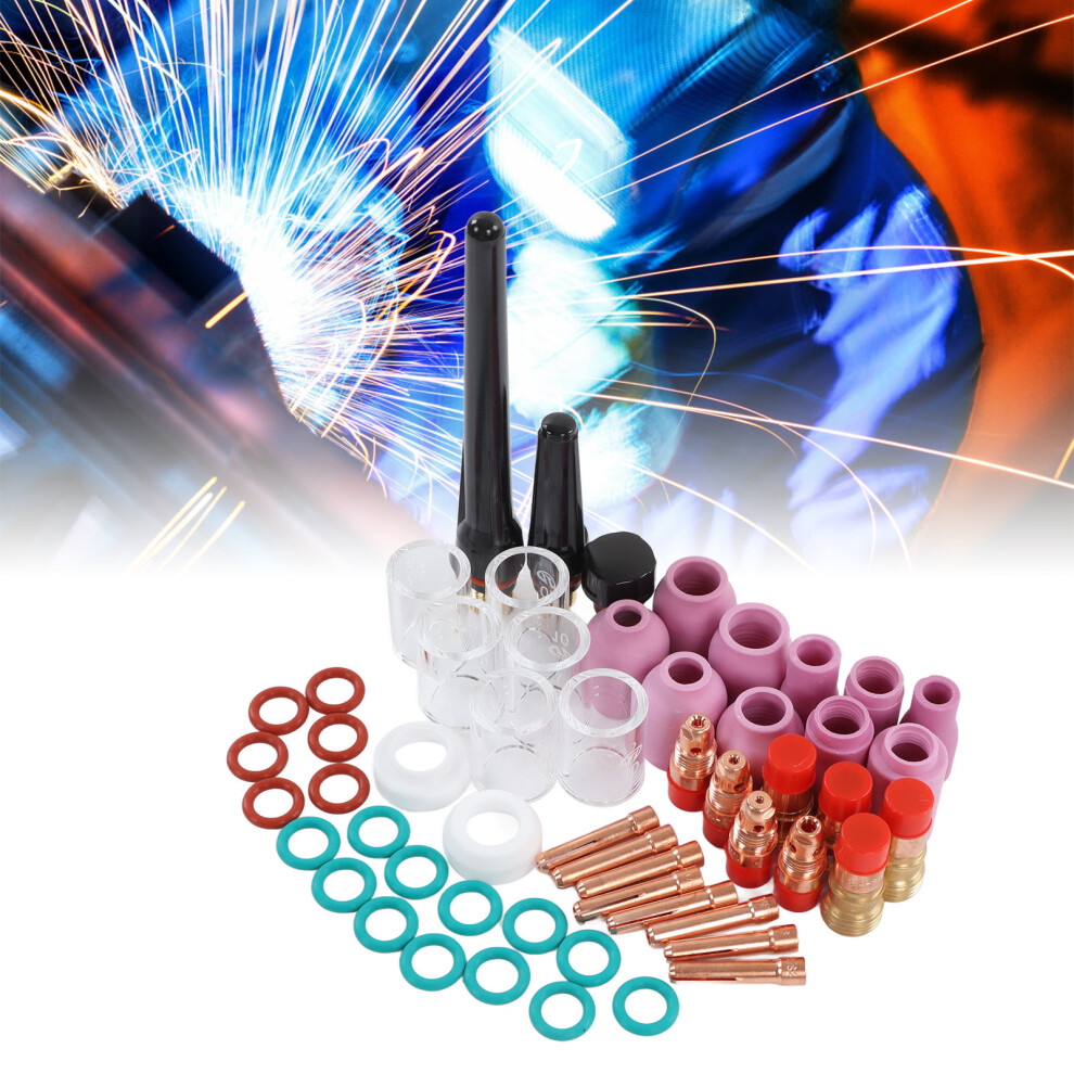 55Pcs Tig Welding Accessory Set For Wp17,18,26 With Ceramic & Copper Components 8781387632252